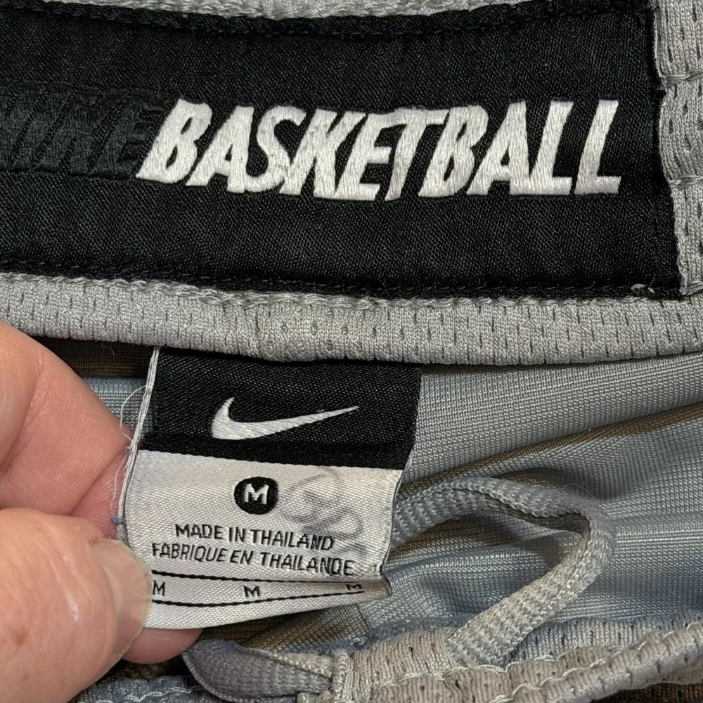 Vintage Nike Swoosh Basketball Shorts Mens M Medium Gray Mesh Baggy Y2K Boxing